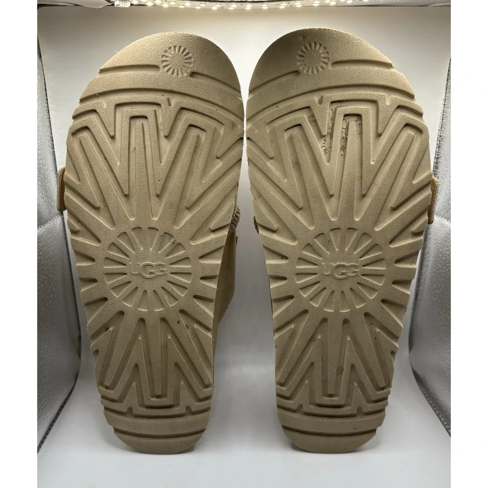 Ugg Women's Goldenstar Hi Slide Sandals Sz 8 Sand Suede Duel Adj Strap -1965 - Picture 7 of 7